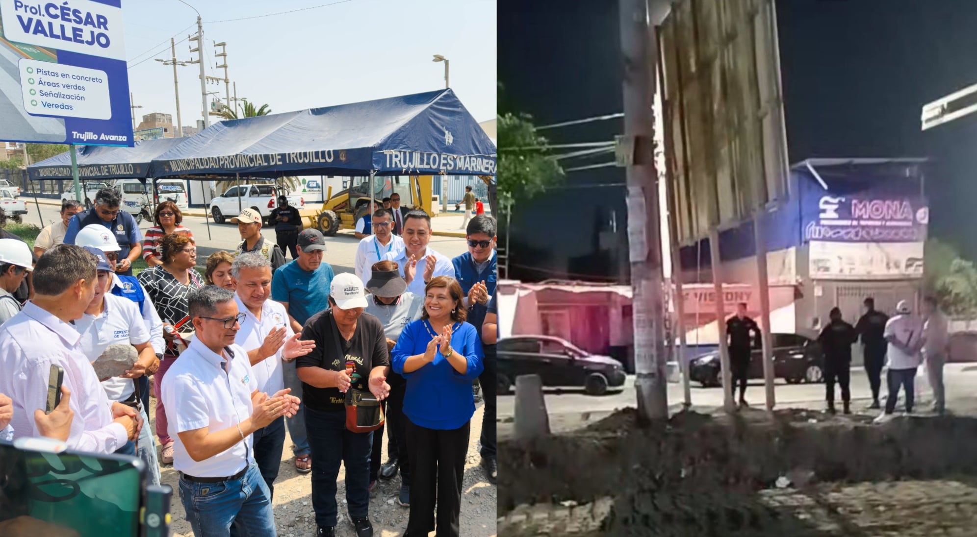 Desconocidos llegaron hasta la intersección de las avenidas Vallejo y Villarreal, en Trujillo, para arrojar el detonante en anuncio de trabajos viales por S/ 14 millones.