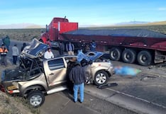 Chofer fallece al estrellarse contra un tráiler en la vía Arequipa - Puno