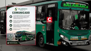 E.T Salamanca aclara que continuará operando tras ataque armado contra uno de sus buses en Carabayllo