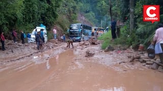 Durante nueve horas se interrumpió pase en la carretera marginal por huaicos en Chanchamayo