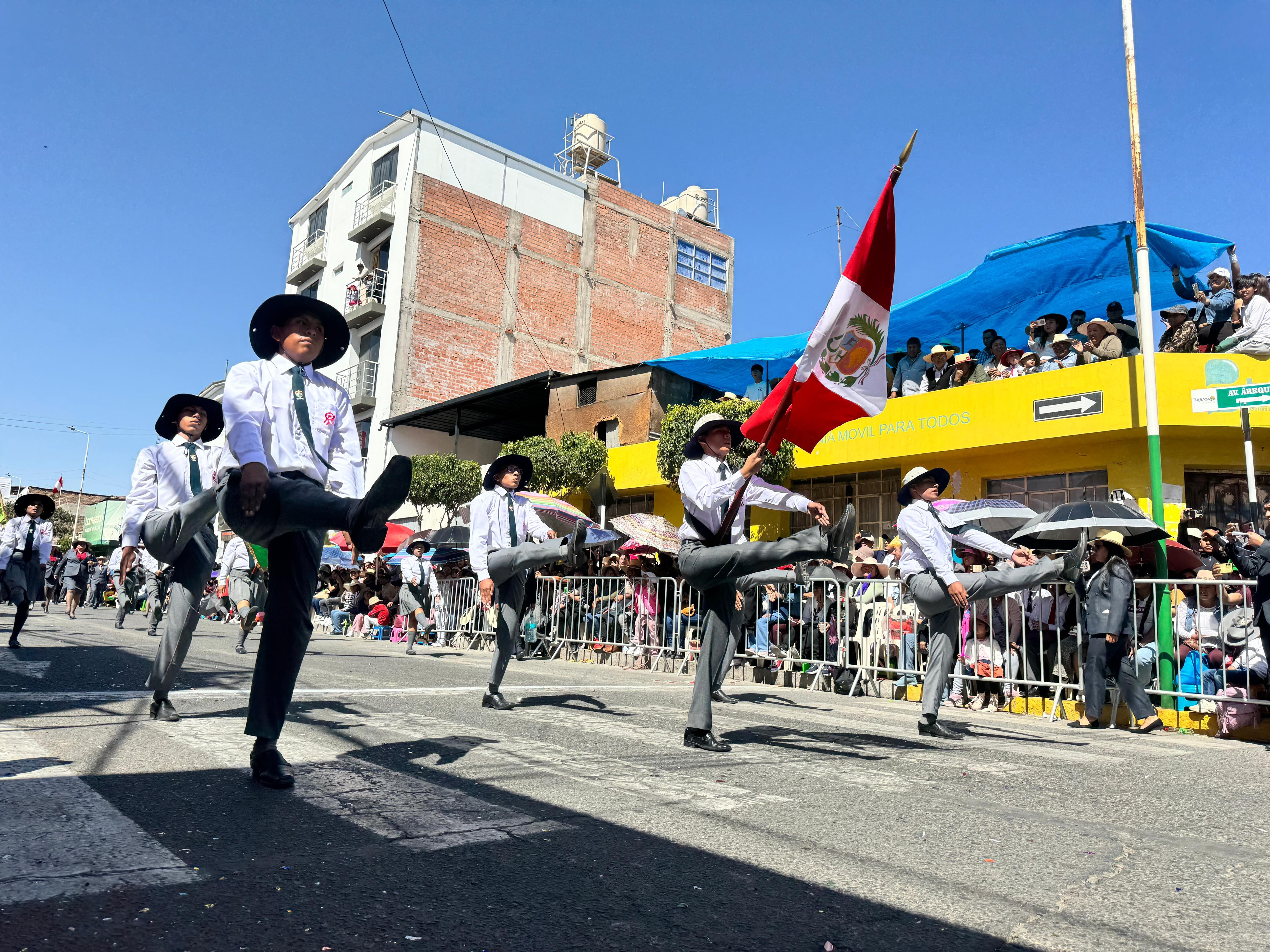 Desfile escolar en Tiabaya. Foto: GEC.