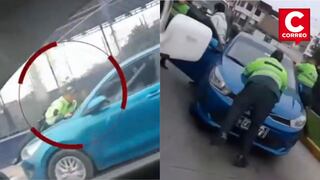 Taxi colectivo arrastra a policía por más de cuatro cuadras en Chorrillos