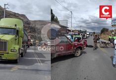 Jauja: En apoyo al paro de transportistas bloquearon puente Stuart
