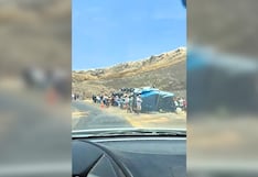 Tráiler se despista en la vía hacia Camaná y pobladores saquean mercadería (VIDEO)