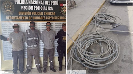 Chincha: desarticulan banda “Los roba cables del sur” y detienen a tres presuntos integrantes