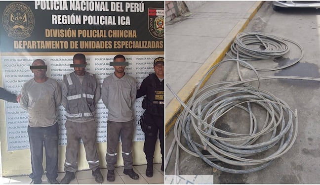 Chincha: desarticulan banda “Los roba cables del sur” y detienen a tres presuntos integrantes