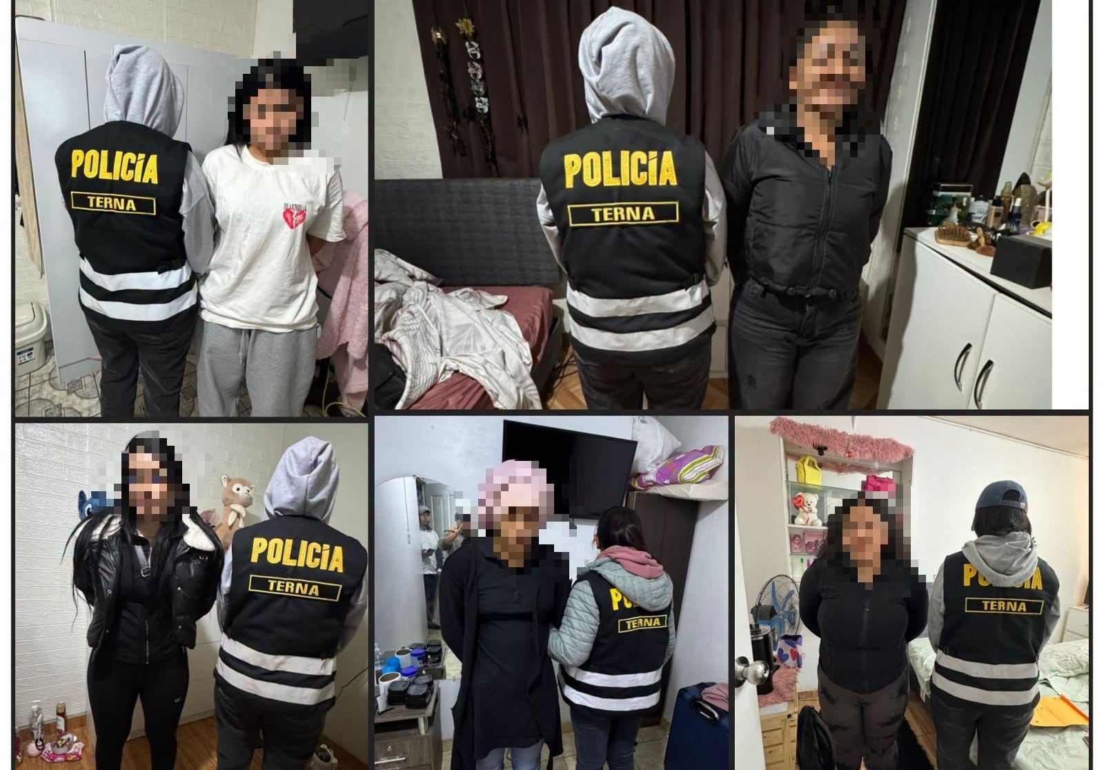 Cinco mujeres integrarían “La Red Callejera”, dedicada al favorecimiento de la prostitución en Arequipa. Foto: PNP.