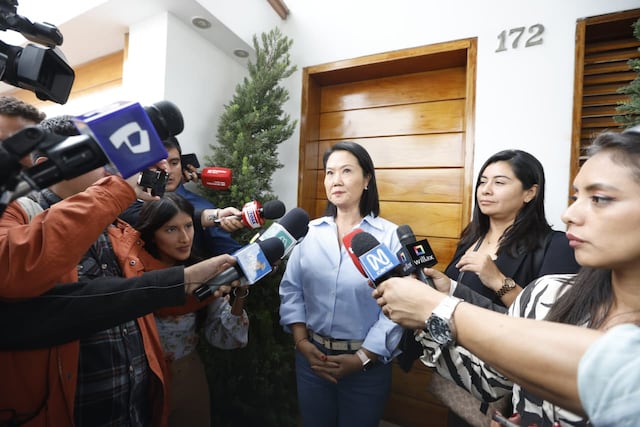 Keiko Fujimori declara a la prensa (Fotos: Mario Zapata/GEC)