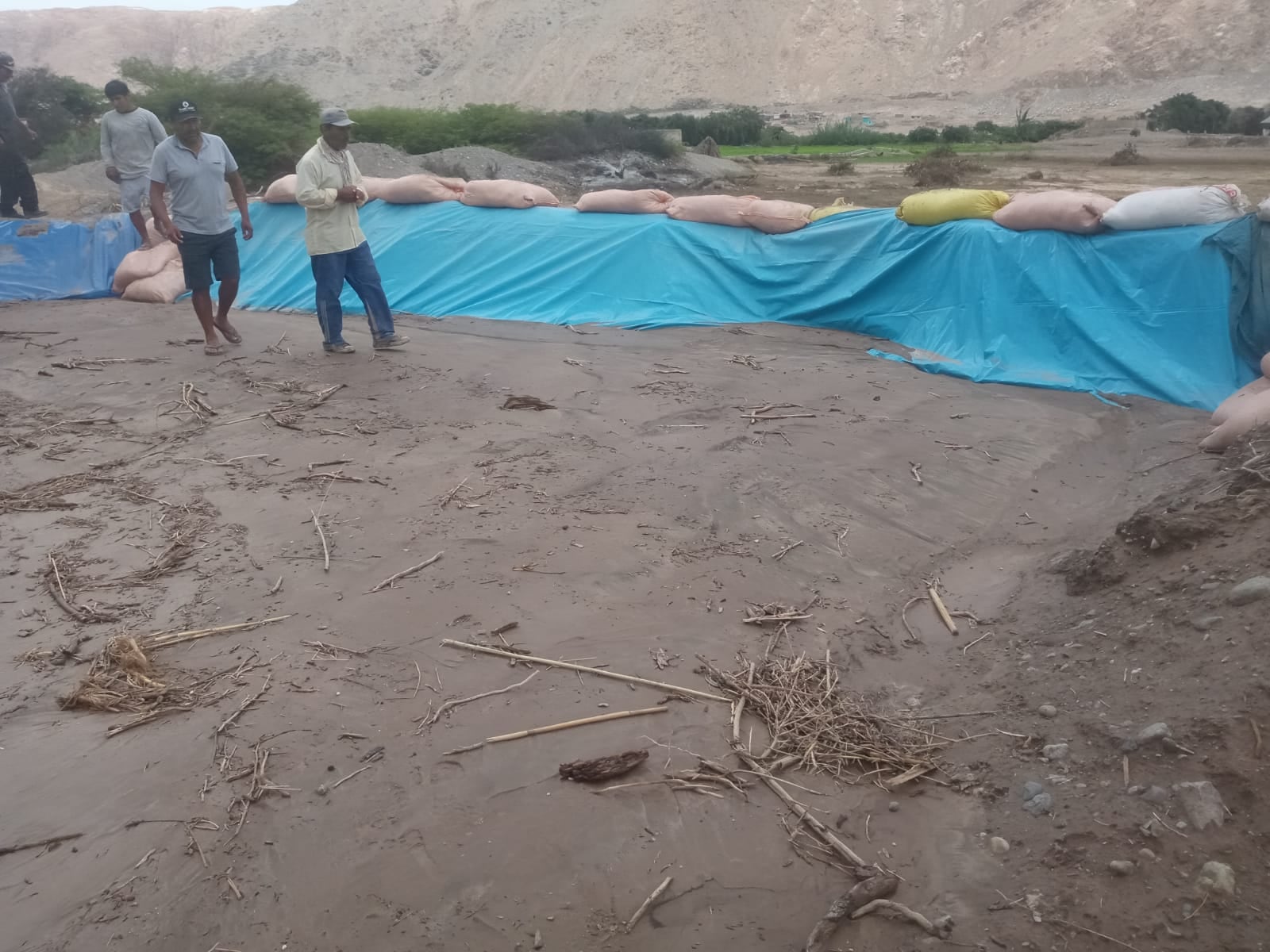 Desborde del Río Anexo de Pescadores, en Ocoña, provincia de Camaná, pone en peligro a pobladores. Foto: Municipalidad de Ocoña.