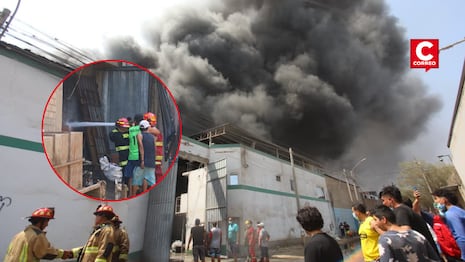 Puente Piedra: Controlan incendio de grandes proporciones en fábrica de plástico y cartón