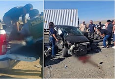 Ica: dos heridos graves tras brutal choque en la Panamericana Sur, en Ocucaje
