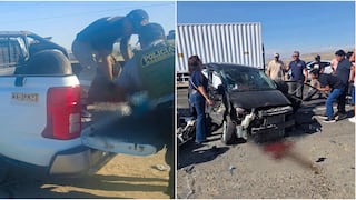 Ica: dos heridos graves tras brutal choque en la Panamericana Sur, en Ocucaje
