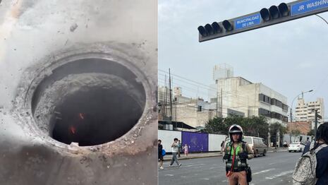 Incendio subterráneo en el jirón Washington obligó a cerrar una vía en el Cercado de Lima