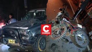Menor muere en hospital de Tarma tras violento choque entre moto y camioneta