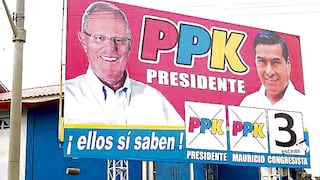 PPK: Colocan panel de candidato por Puno en colegio público