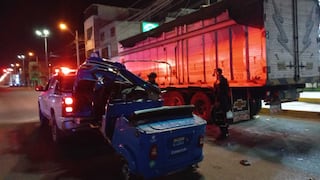 Chincha: mototaxi queda destrozado tras impactar contra camión estacionado