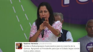 Nadine Heredia critica desde Twitter