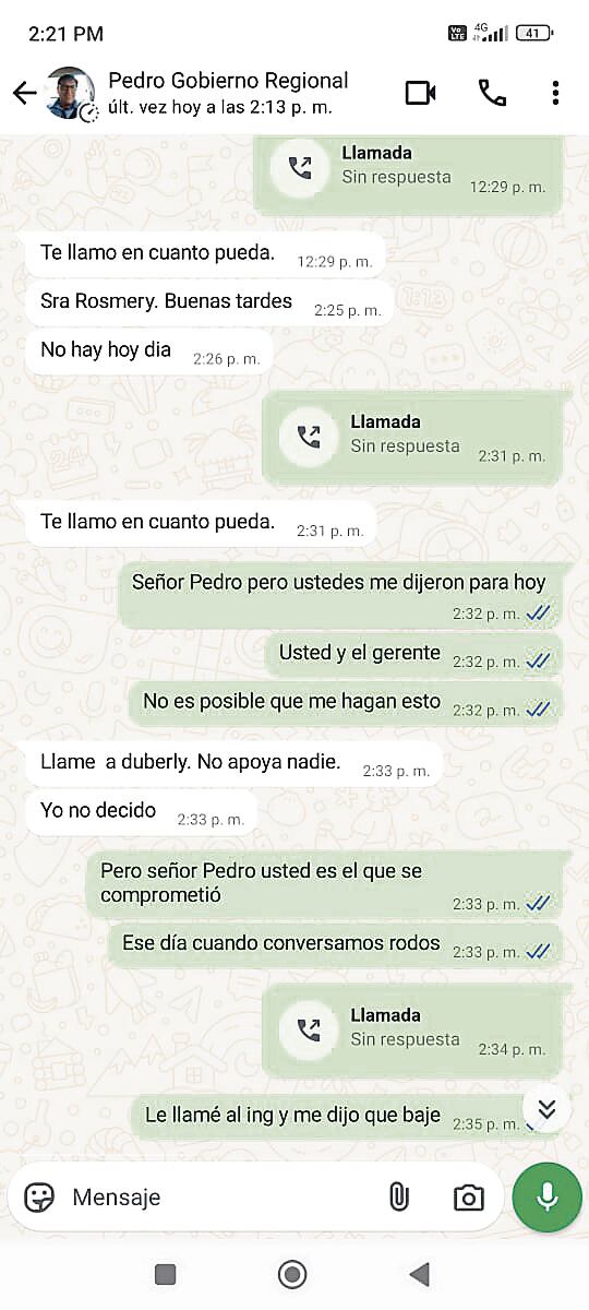 Chats dejan mal parada a Gerencia de Agricultura. Foto: GEC.