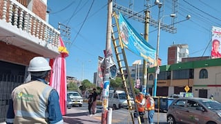 Arequipa: Prohibido instalar propaganda electoral en postes por riesgo eléctrico