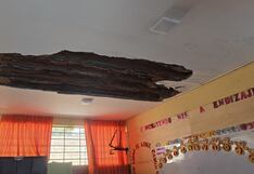 Techo del colegio Livia Bernal en Cayma termina desplomándose por las lluvias (VIDEO)