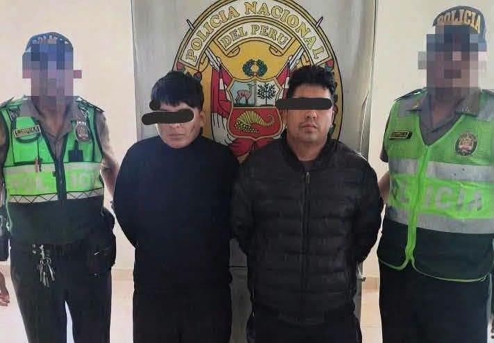 Presuntos integrantes de banda criminal detenidos en Majes. Foto: PNP.