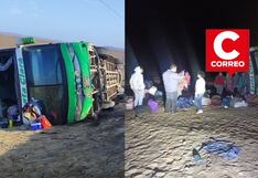 Nasca: bus que se dirigía a Arequipa sufre despiste y volcadura en la Panamericana Sur