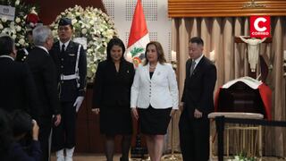 Presidenta Dina Boluarte asistió junto a ministros a velorio de Alberto Fujimori