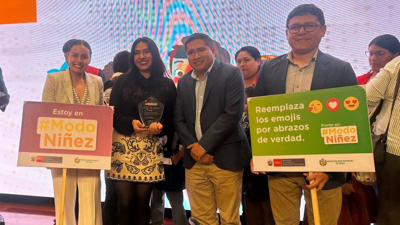 El Ministerio de la Mujer y Poblaciones Vulnerables reconoció a la comuna provincial de Pataz por implementación de “Ponte en Modo Niñez”.