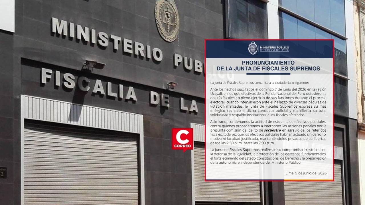 Ministerio Público rechaza detención de fiscales durante la segunda vuelta y anuncia denuncias contra policías. Composición: Diario Correo.