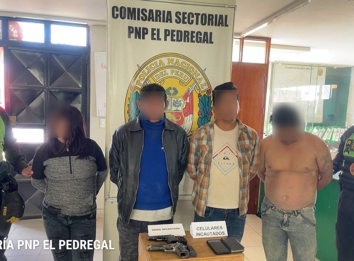 PNP detiene a banda “Los Usurpadores de Danper” con dos armas de fuego tras intento de invasión en Majes, Arequipa. Foto: PNP.