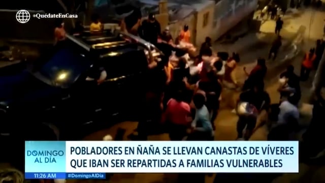 Pobladores de Ñaña sustrajeron canastas destinadas a familias vulnerables