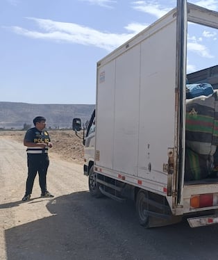 De un camión descargaban fardos al inmueble custodiado por una mujer. (Foto: Difusión)