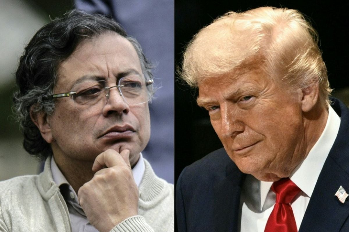 El presidente colombiano Gustavo Petro y el mandatario de Estados Unidos, Donald Trump. Foto: Andrea ARIZA/Brendan SMIALOWSKI/AFP