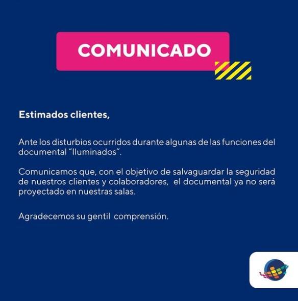 Comunicado Cineplanet.