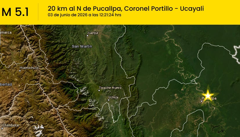 El movimiento telúrico ocurrió al mediodía de este miércoles y tuvo una profundidad de 170 kilómetros. La intensidad fue estimada entre II y III en Pucallpa. (Captura de censis.igp.gob.pe)