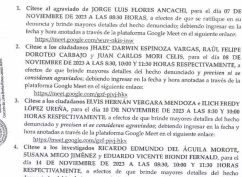 Congresistas citados.