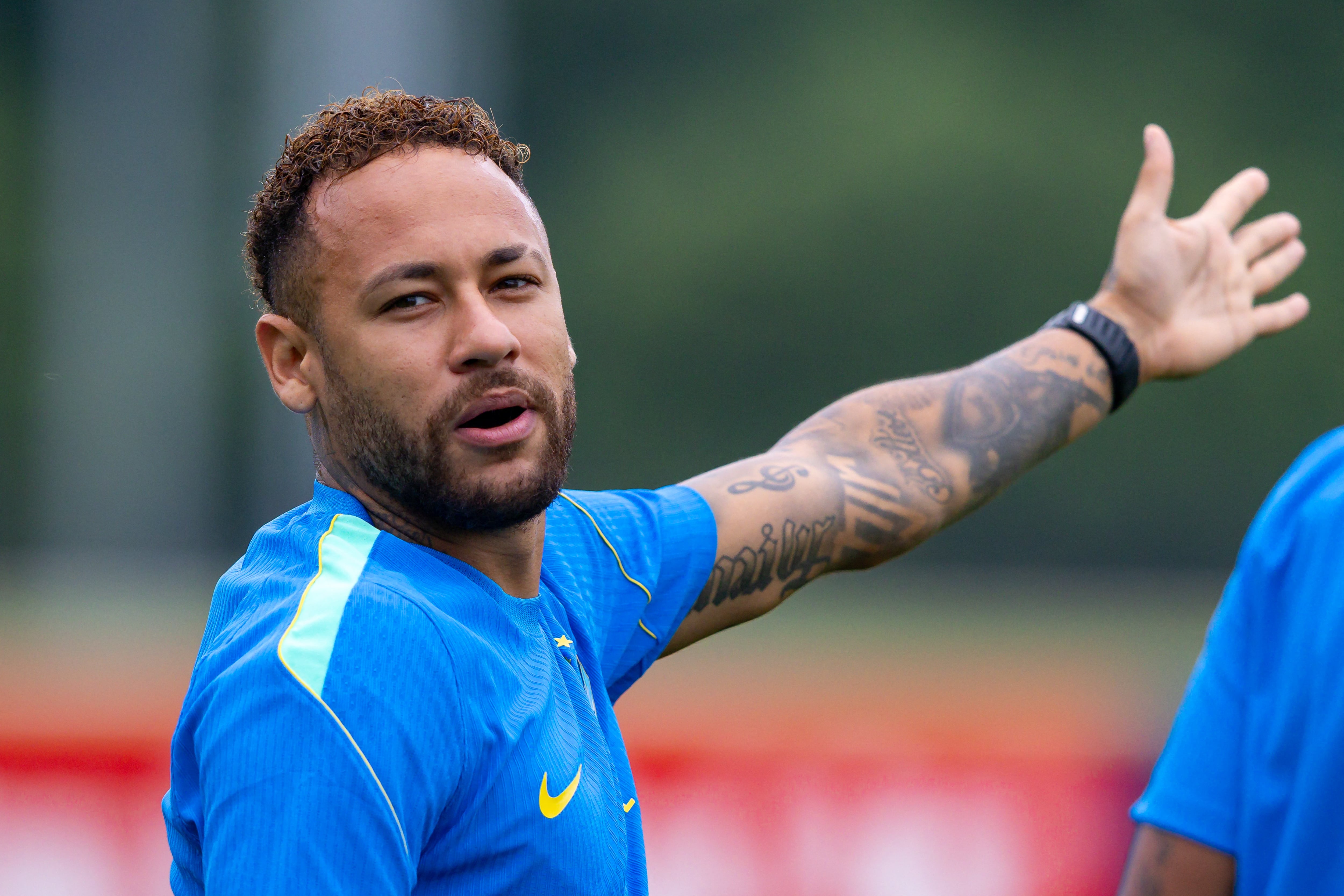UNITED STATES - NEW JERSEY - 06/23/2026 - BRAZILIAN NATIONAL TEAM, TRAINING - Neymar Jr., player for the Brazilian National Team, during the team's arrival for training at the Columbia Park Training Center. Photo: Rodolfo Buhrer/AGIF (Photo by Rodolfo Buhrer / AGIF via AFP)