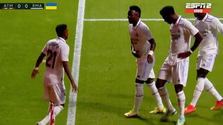 Rodrygo y su gol para abrir el marcador en favor del Real Madrid vs. Atlético de Madrid (VIDEO)