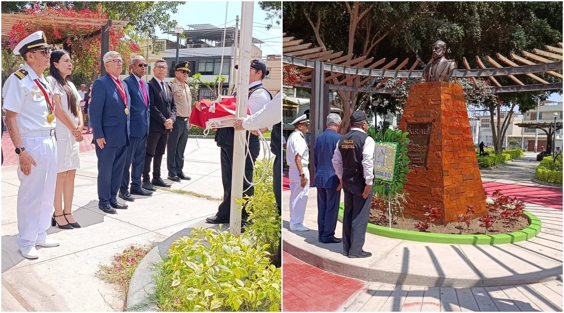 Ica conmemora los 147 años del Combate de Angamos con homenaje a Miguel Grau
