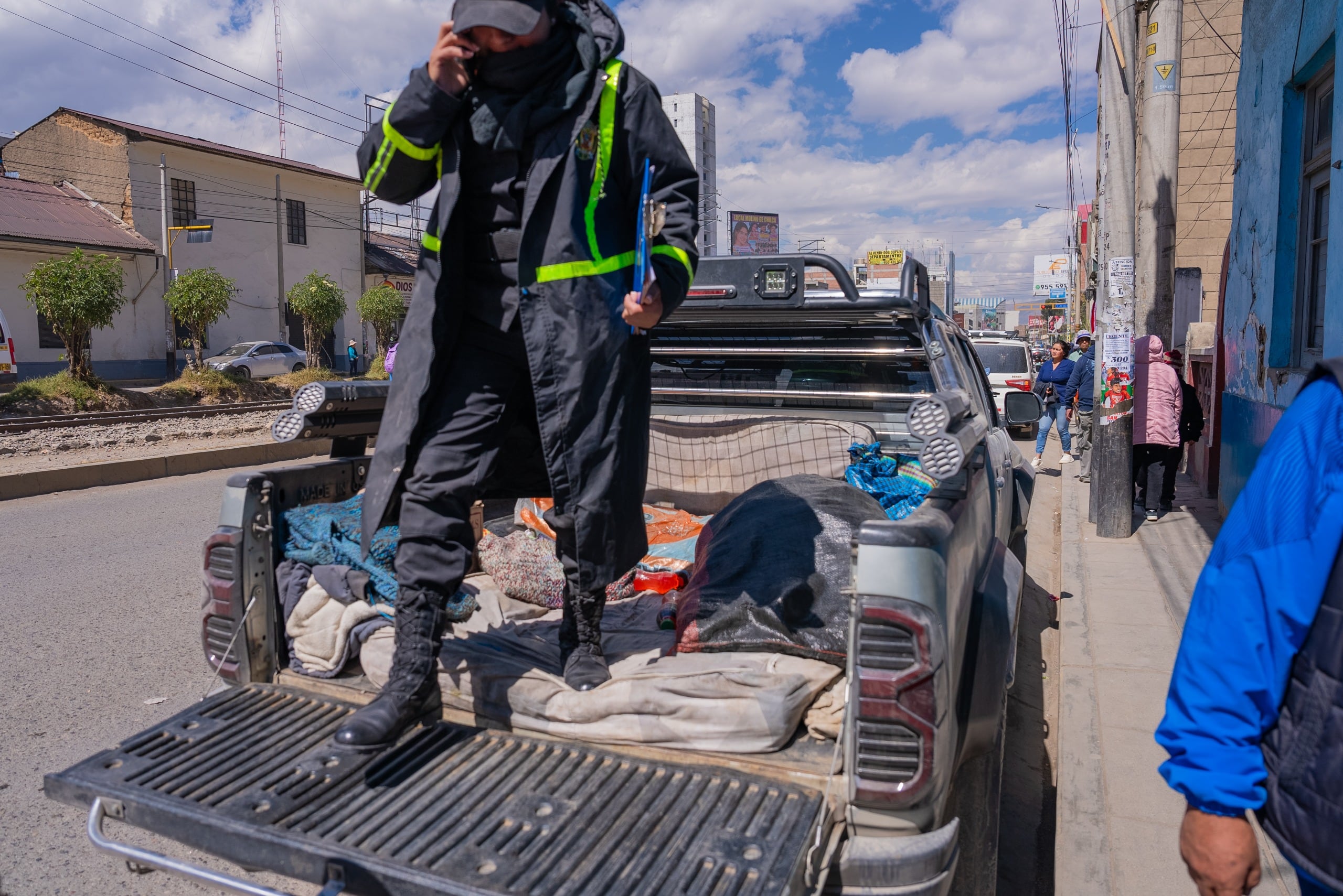 Detenidos son llevados a la comisaría de Huancayo.