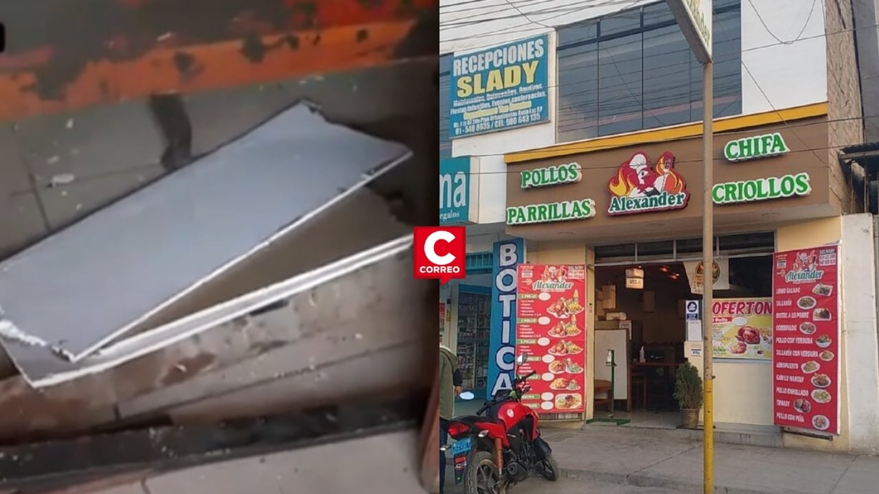 Puente Piedra: extorsionadores lanzan artefacto explosivo contra pollería en pleno horario de atención. Composición: Diario Correo.