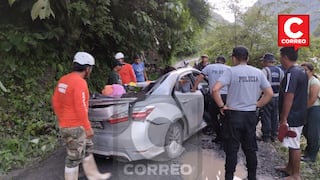 Roca cae sobre unidad y deja heridos en carretera Pozuzo - Codo del Pozuzo