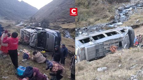Puno: Más de 10 heridos tras despiste de minivan en la vía Sandia-Juliaca