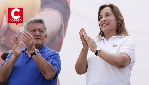 Dina Boluarte junto a gobernador regional, César Acuña. (Foto: Presidencia)