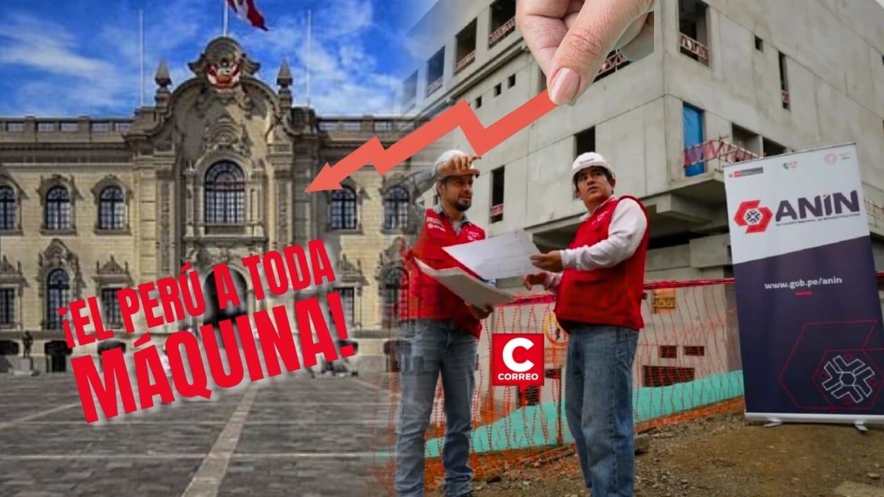 ANIN: decenas de obras paralizadas por falta de presupuesto contradicen lema “El Perú a toda máquina”. Composición: Diario Correo.