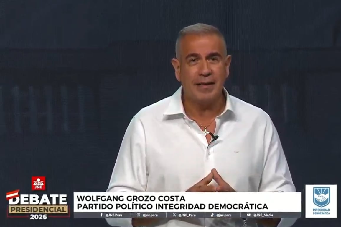 El candidato Wolfgang Grozo afirmó que pondrá fin a las prórrogas del Reinfo y combatirá la minería ilegal como una de las principales amenazas vinculadas al crimen organizado en el país. (Captura de imagen de JNE)