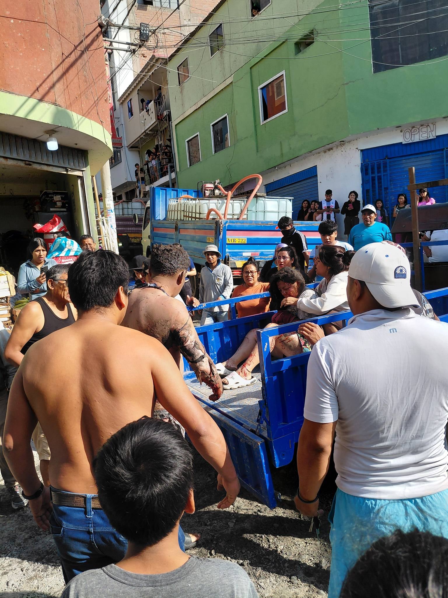 Heridos fueron trasladados en motocarga al puesto de salud