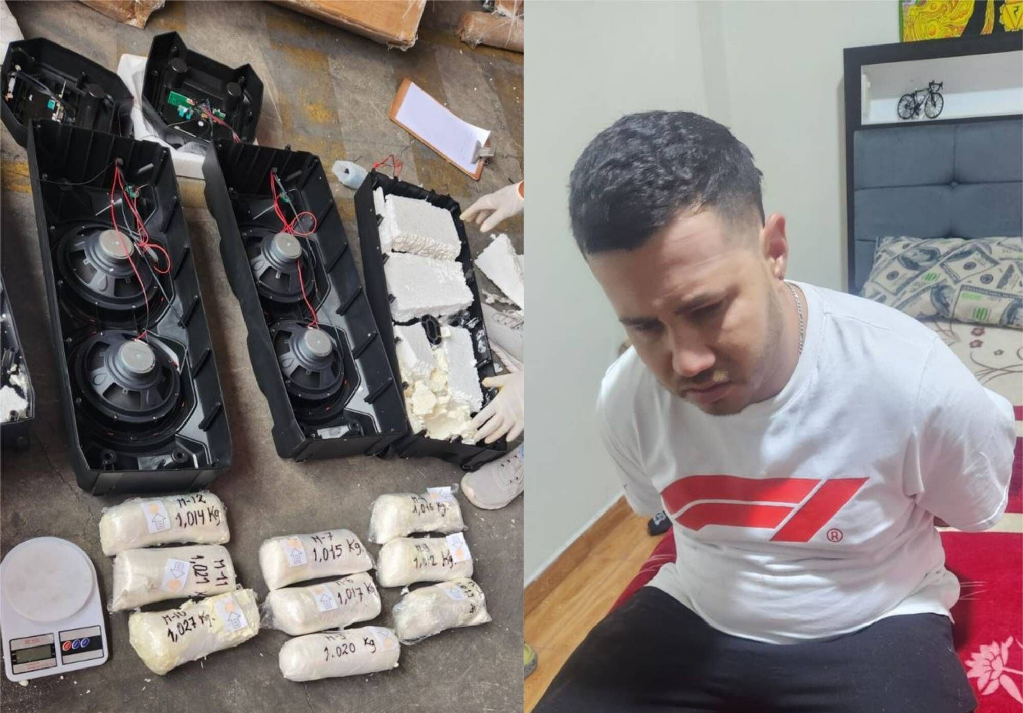 Banda de colombianos y peruana fue intervenida con el estupefaciente. (Foto: Difusión)