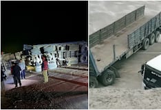 Arequipa: bloqueo en la Panamericana Sur por volcadura de camión genera largas filas de vehículos