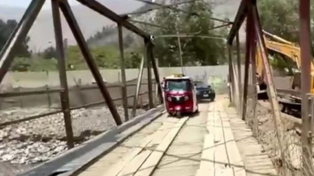 Chosica: aumento del caudal del río Rímac afecta la estructura del puente Caracol (VIDEO)